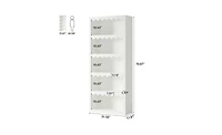Slickblue 5-Tier Modern Bookcase with Decorative Scalloped Shelves for Living Room