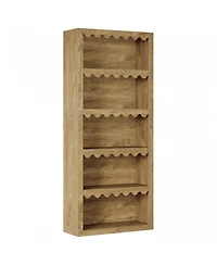 Slickblue 5-Tier Modern Bookcase with Decorative Scalloped Shelves for Living Room