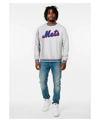 Champion Men's Heather Gray New York Mets Reverse Weave Sweatshirt