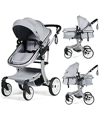 2-in-1 Baby Stroller High Landscape Infant Stroller w/ Reversible Seat
