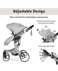 2-in-1 Baby Stroller High Landscape Infant Stroller w/ Reversible Seat