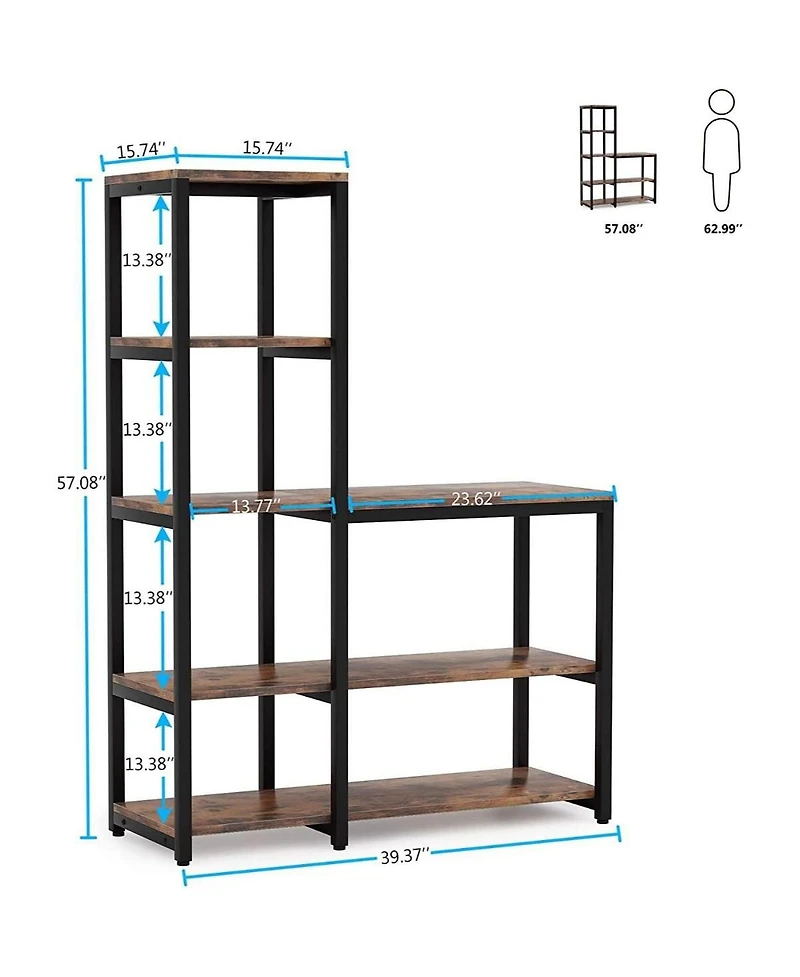 Slickblue Ladder Style 5 Shelf Bookshelf for Storage and Display Use