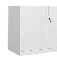 gaomon 35 Inch Metal Storage Cabinet with Lockable Doors and 2 Adjustable Shelves for Garage or Office