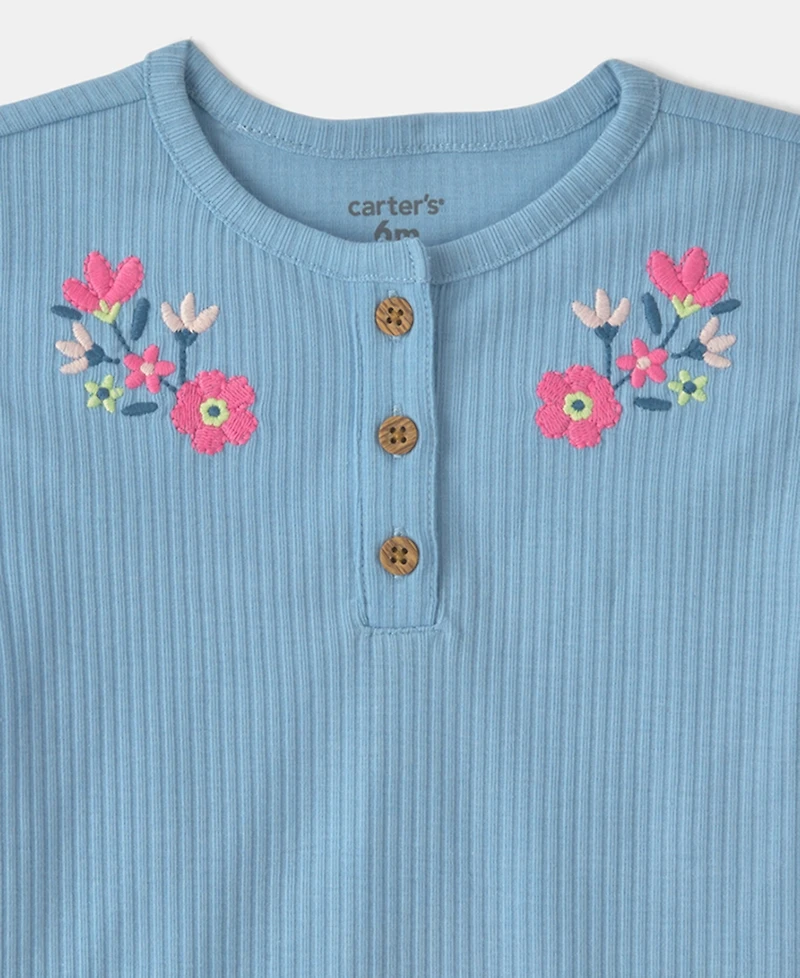 Carter's Baby Girls' Floral Bodysuit and Pant, 2-Piece Set