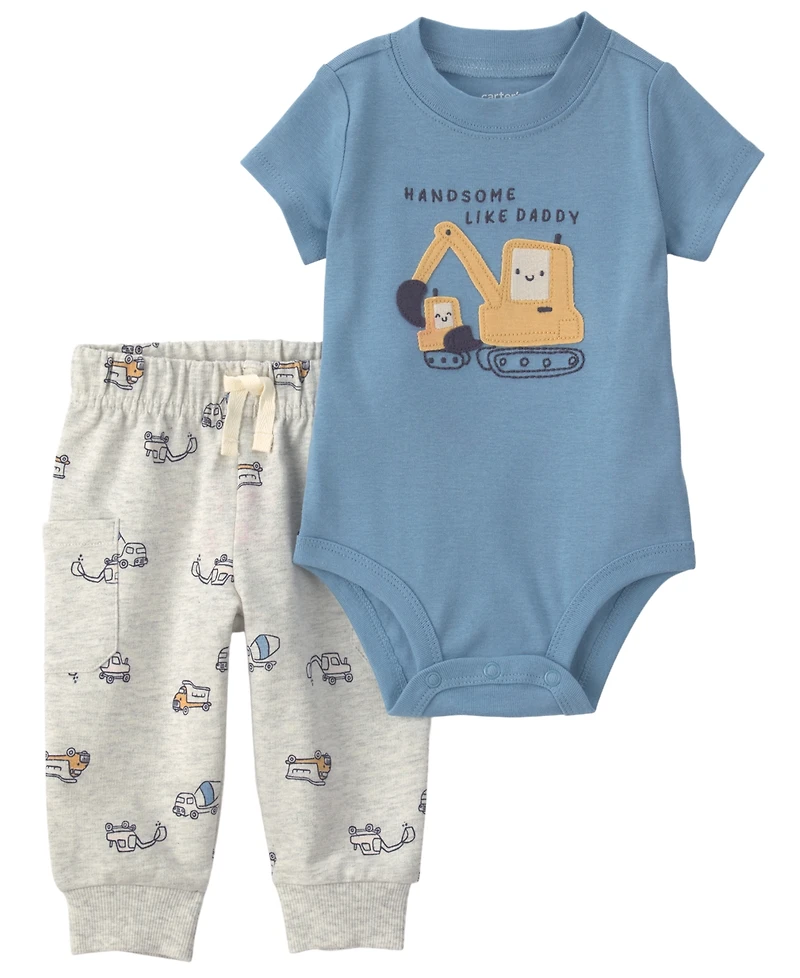 Carter's Baby Boys' Short-Sleeve Bodysuit and Pant, 2-Piece Set