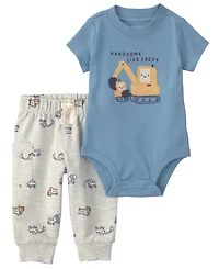 Carter's Baby Boys' Short-Sleeve Bodysuit and Pant, 2-Piece Set