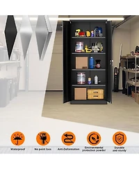 gaomon 72 Inch Lockable Metal Storage Cabinet with Adjustable Shelves, Heavy Duty Organizer for Garage Office Home Warehouse