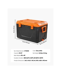 Cozito Portable Cooler, 63 Hard Cooler with Handles, Cup Holder and Pe Pp Insulated Body