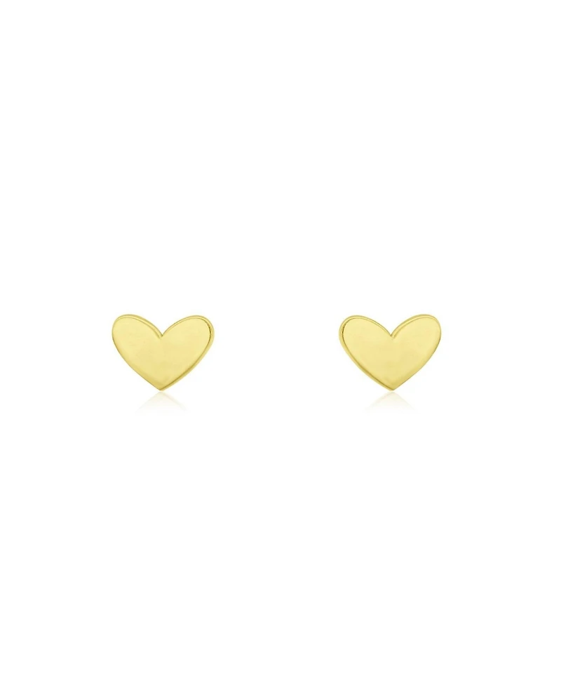 The Lovery Chubby Heart Screw Back Stud Earrings 14K Yellow Gold