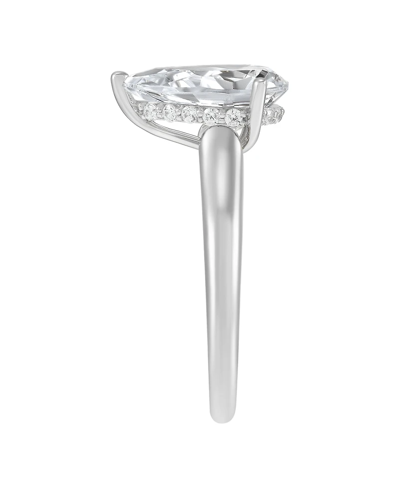 Macy's Igi Certified Lab Grown Pear Diamond (3-1/4 ct. t.w.) Ring 14k Yellow & White Gold