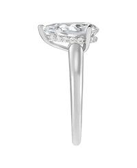Macy's Igi Certified Lab Grown Pear Diamond (3-1/4 ct. t.w.) Ring 14k Yellow & White Gold