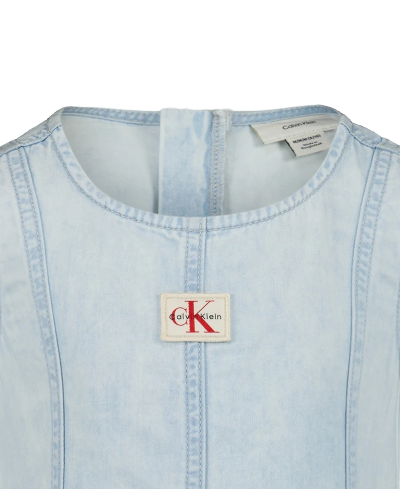 Calvin Klein Girls' 7-16 Denim Panelled Dress