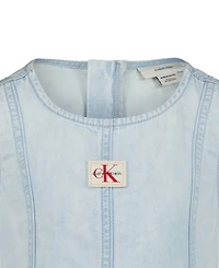 Calvin Klein Girls' 7-16 Denim Panelled Dress