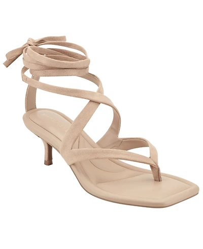 Marc Fisher Women's Yoyo Strappy Ankle Wrap Kitten Heel Sandals