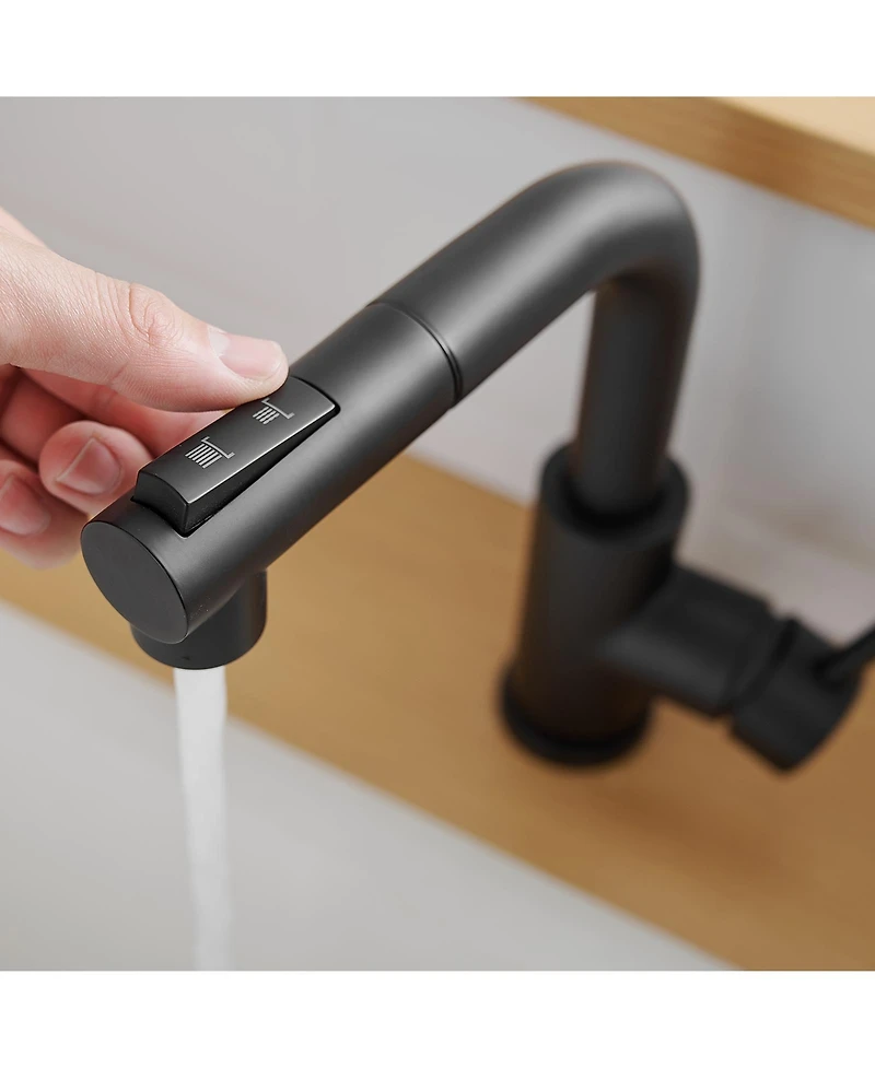 Phying Kitchen Sink Faucet with Pull Out Sprayer Multifunctional Mini Bar Prep Faucet Modern Bathroom Sink Faucet for Home Kitchen Bathroom Bar