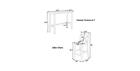 Flynama Farmhouse 48" Bar Height Dining Set with 2 Stools for Small Nook