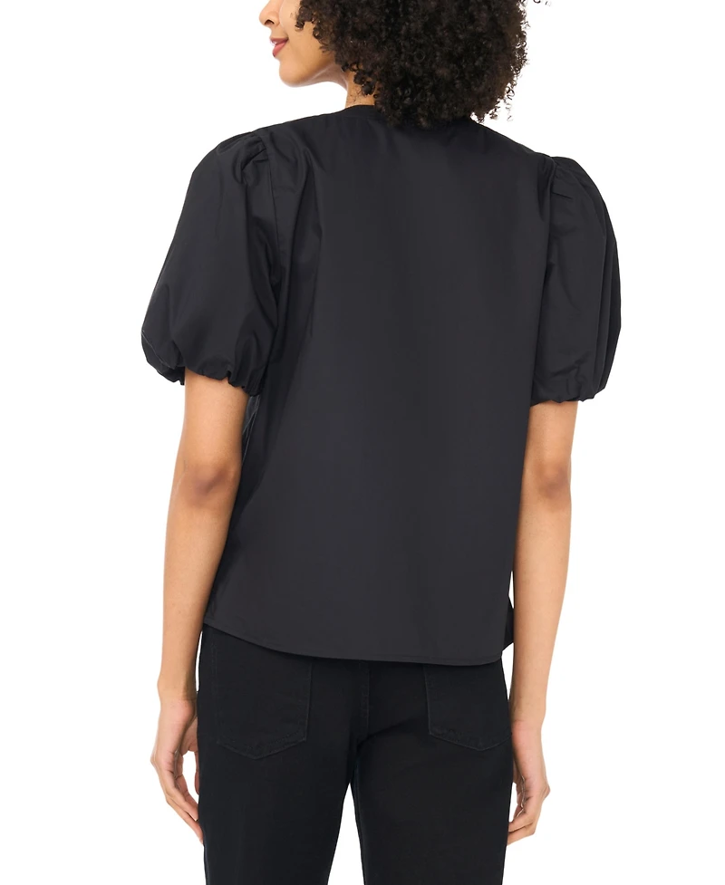 Vince Camuto Women's Organdy Short-Sleeve Puff Blouse