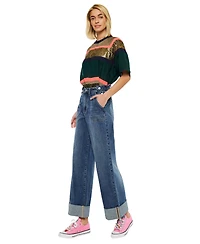KanCan Women's Haylee Ultra High Rise 90's Wide Leg Jeans