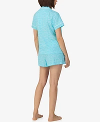Dkny Women's Sleepwear Notch Collar Top and Shorts, 2-Piece Set