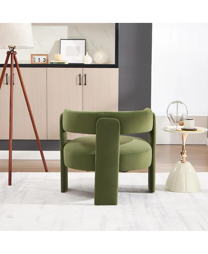 Streamdale Furniture Mid-Century Modern Velvet Accent Chair for Living Room and Bedroom