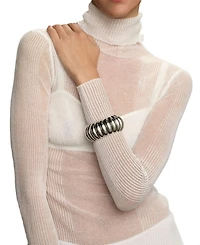 St. Moran Silver Fluted Stretch Baroque Bracelet