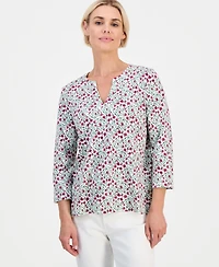 Style & Co Petite Split-Neck Tunic, Macy's Exclusive