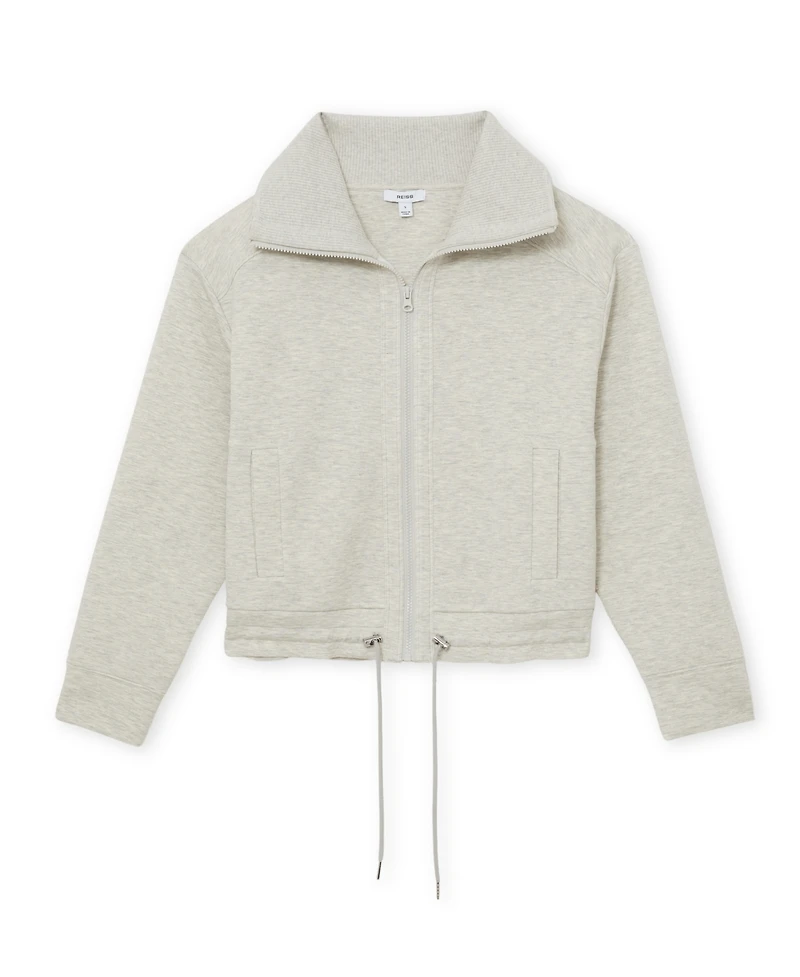 Reiss Women's Premium Interlock Zip-Front Sweatshirt