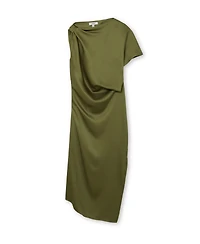 Reiss Women's Satin Asymmetric Draped Midi Dress