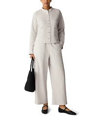 Eileen Fisher Women's Mandarin Collar Shirt Jacket, Regular and Plus