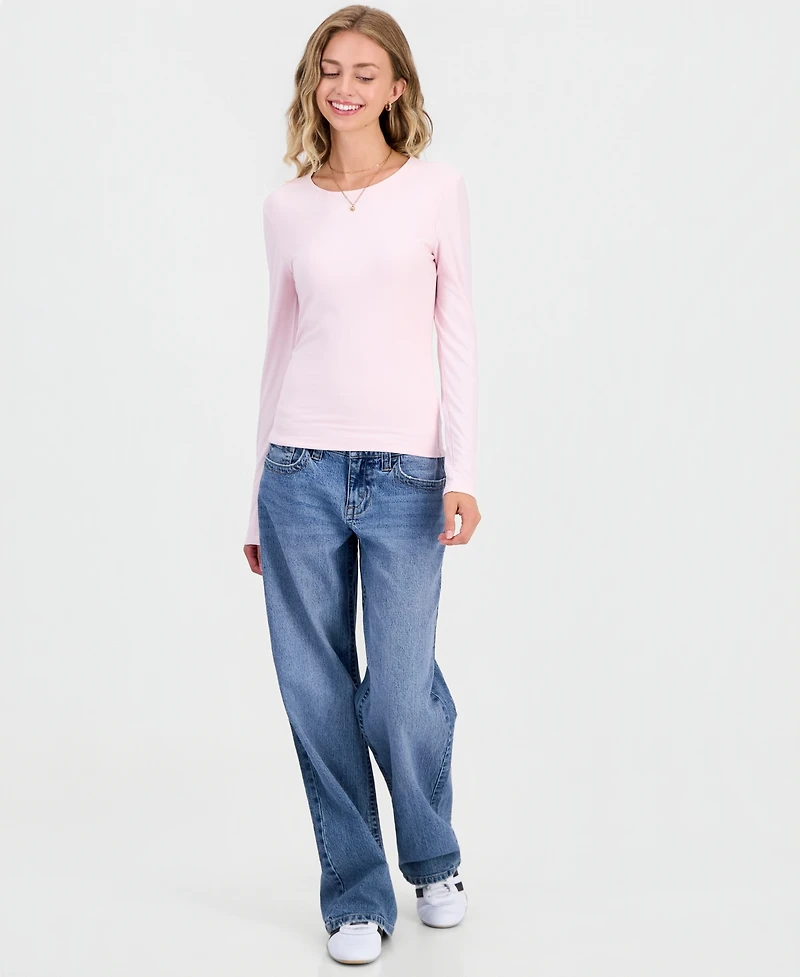 Hippie Rose Juniors' Crewneck Long-Sleeve T-Shirt