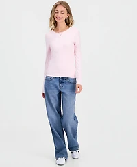 Hippie Rose Juniors' Crewneck Long-Sleeve T-Shirt
