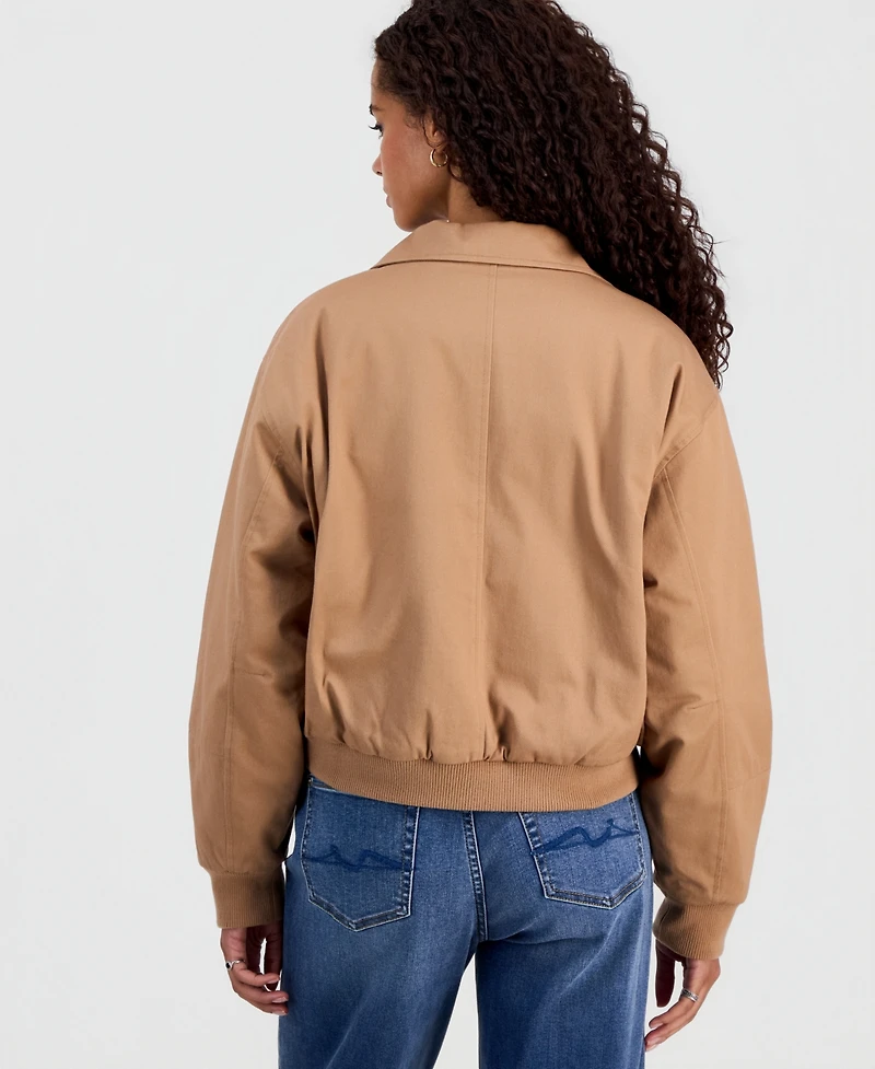 Hippie Rose Juniors' Twill Bomber Jacket