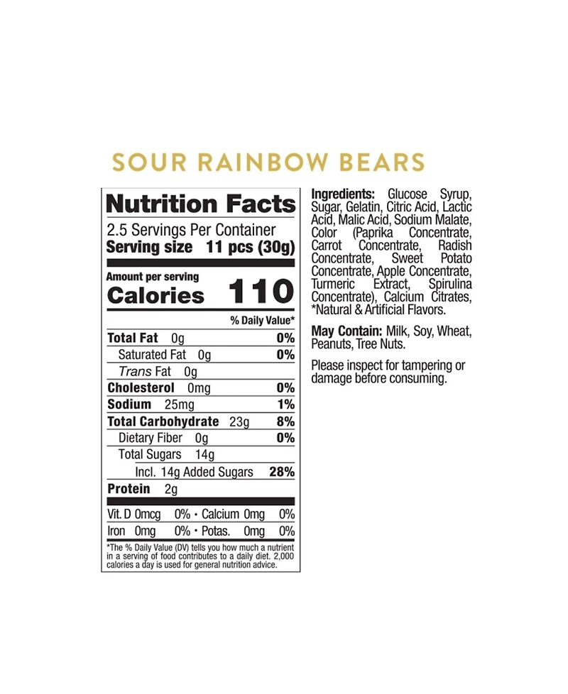 Sugarfina Snoopy Sour Rainbow Bears Candy Cube Kit, 3-Piece
