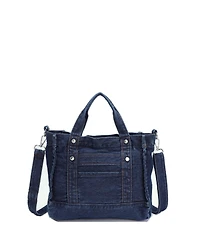 Susu Women's Rework Tote Bag Crossbody Shoulder Washed Blue Mini Satchel Top Handle Everyday Casual Handbag