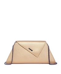 Susu Women's Metallic Envelope Clutch Saffiano Leather Evening Bag for Party Wedding Crossbody with Chain Strap