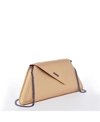 Susu Women's Metallic Envelope Clutch Saffiano Leather Evening Bag for Party Wedding Crossbody with Chain Strap