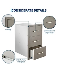 gaomon Outdoor Stainless Steel Kitchen Drawers for Kitchen Island, Patio Grill Station