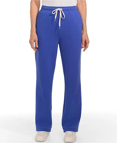 Lands' End Women's Petite Serious Sweats High Rise Relaxed Straight Leg Pants - Set Bottom