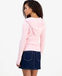 Madden Girl Women's Cable-Knit Zippered Hoodie