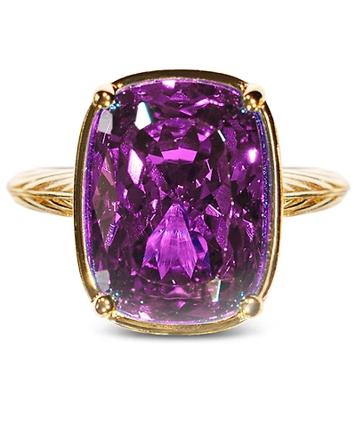 Sterling Forever Elongated Cushion Amethyst Cubic Zirconia Cocktail Ring