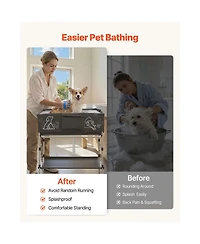 Cozito Elevated Collapsible Dog Bathtub 100 L Pet Grooming Wash Station with Drain Hose