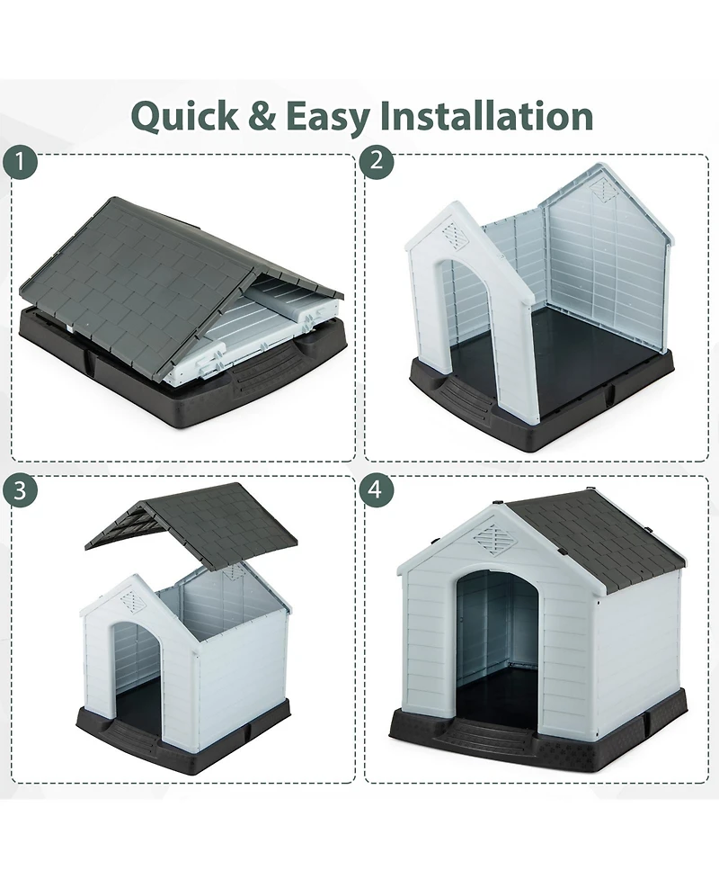 Cozito Dog House for Small Dogs Plastic with Elevated Floor
