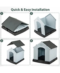 Cozito Dog House for Small Dogs Plastic with Elevated Floor