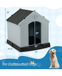 Cozito Dog House for Small Dogs Plastic with Elevated Floor