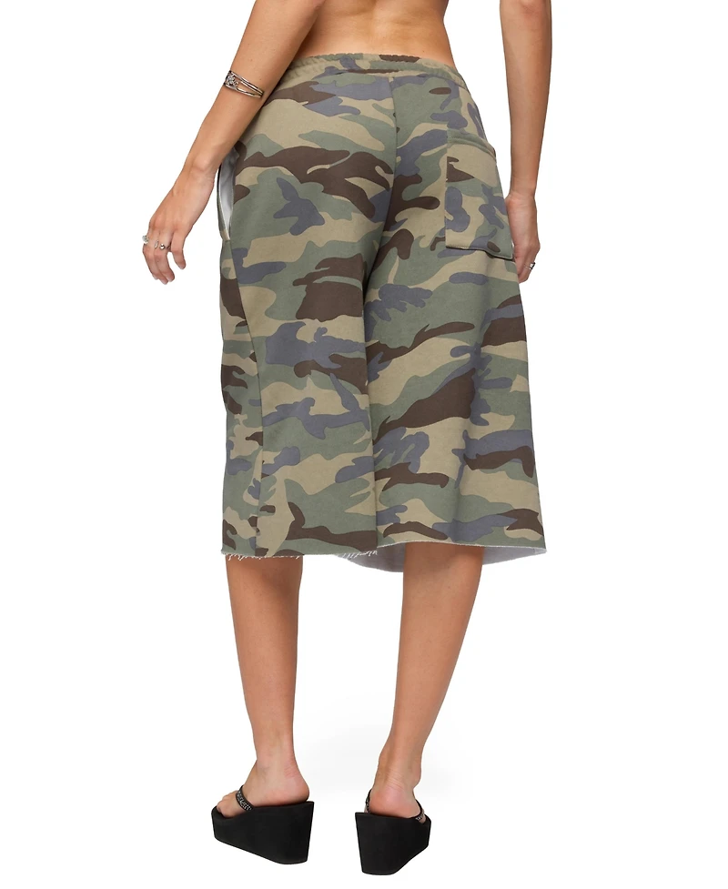 Edikted Women's Camo Rush Oversized Bermuda Shorts