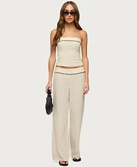 Edikted Women's Dorine Contrast Woven Strapless Top
