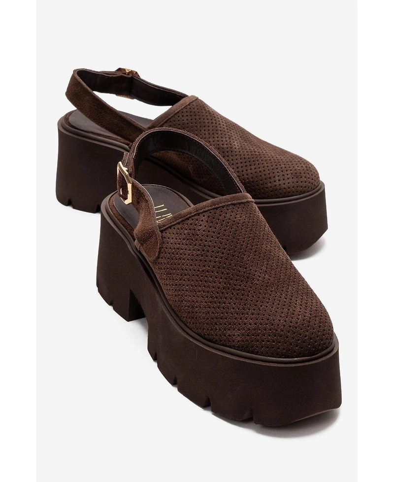 Forever & Always Shoes Women's Caldris Leather Platform Sandal