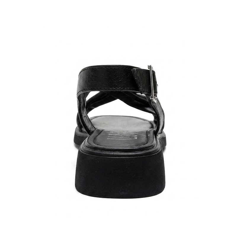 Forever & Always Shoes Women's Frand Leather Crisscross Strap Sandal