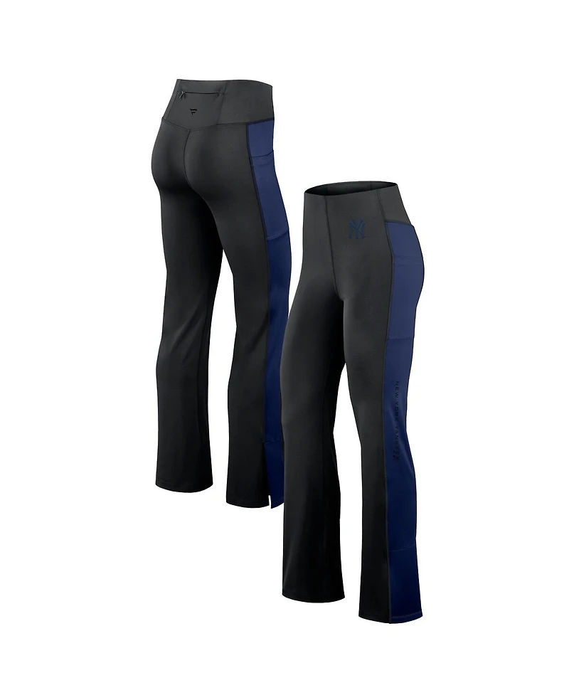Fanatics Women's Black New York Yankees Studio Fitted Flared Leggings