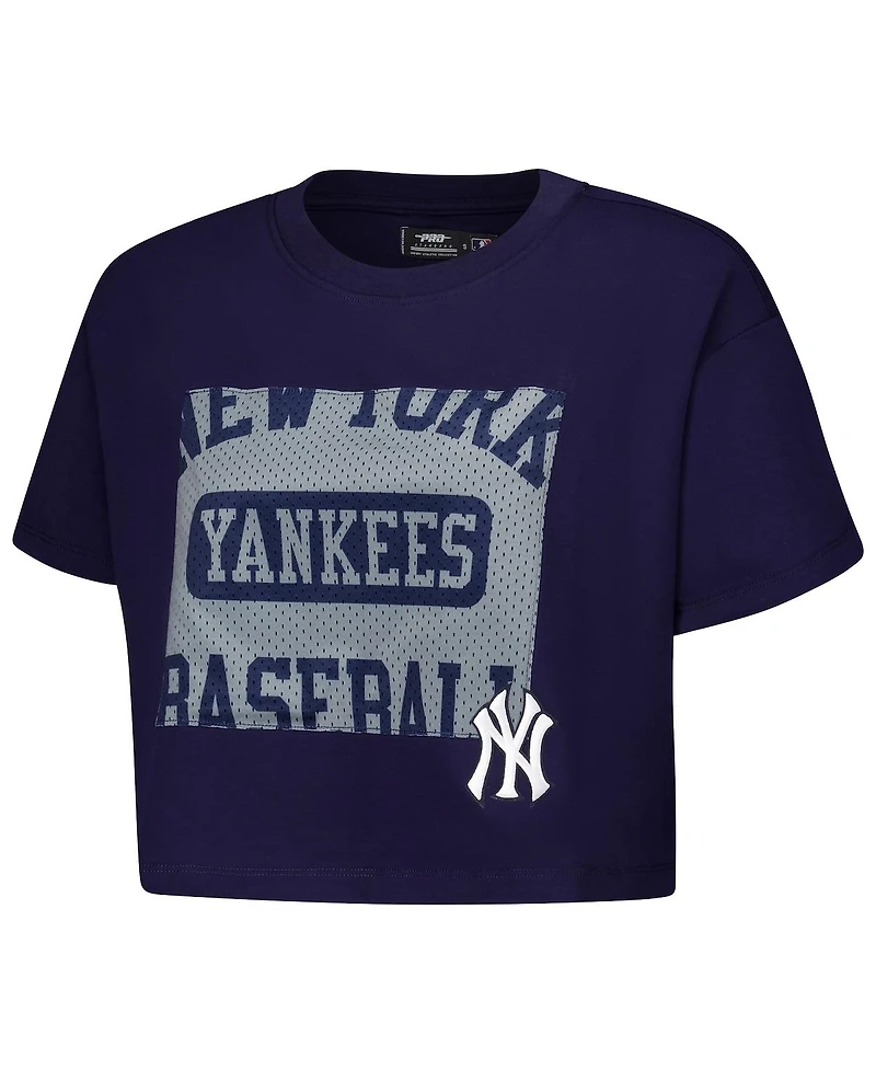 Pro Standard Women's Navy New York Yankees Made To Play Boxy Cropped T-Shirt